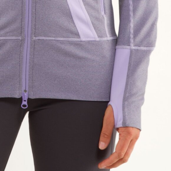RARE Lululemon Stride Jacket *Brushed Lilac Heathered Coal Wee Stripe, Size 12 - Picture 4 of 14